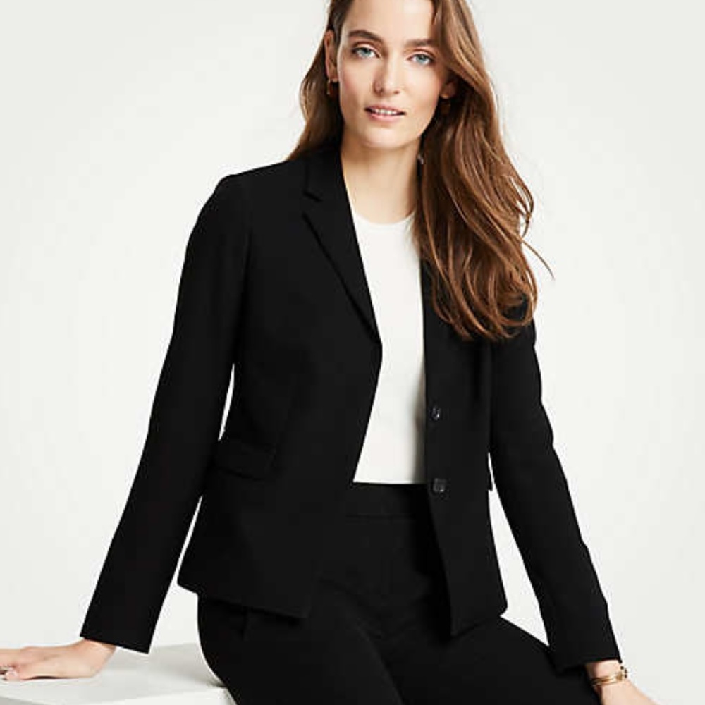 Ann Taylor Tuxedo Blazer In Doubleweave